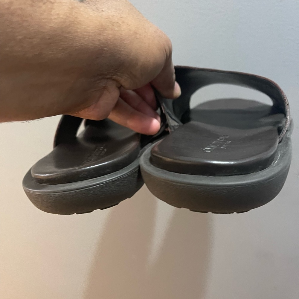 Kenneth Cole Sand-y Beach/Quick Sand Lsrd Slide Sandals Drk Brwn Sz 11 - Picture 15 of 16